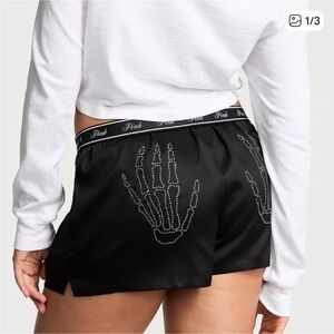 VS PINK shorts skeleton hands